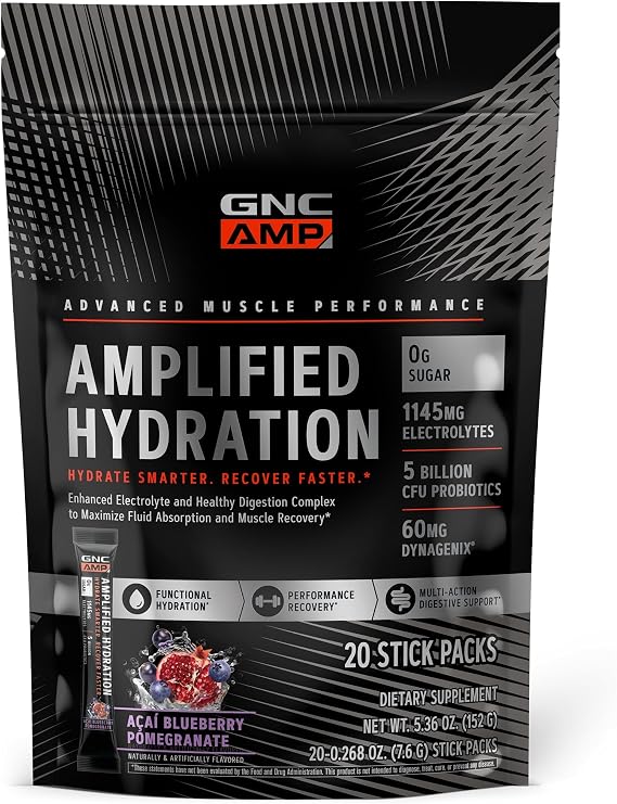 GNC AMP Amplified Hydration, Acai Blueberry Pomegranate, 20 Count