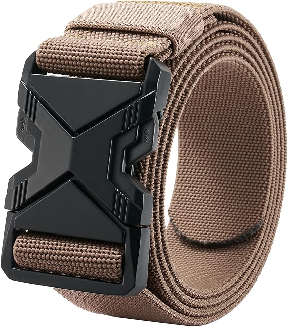 LionVII Men's Elastic Belt, Heavy Duty Quick Release for Work, 28-48" Waist