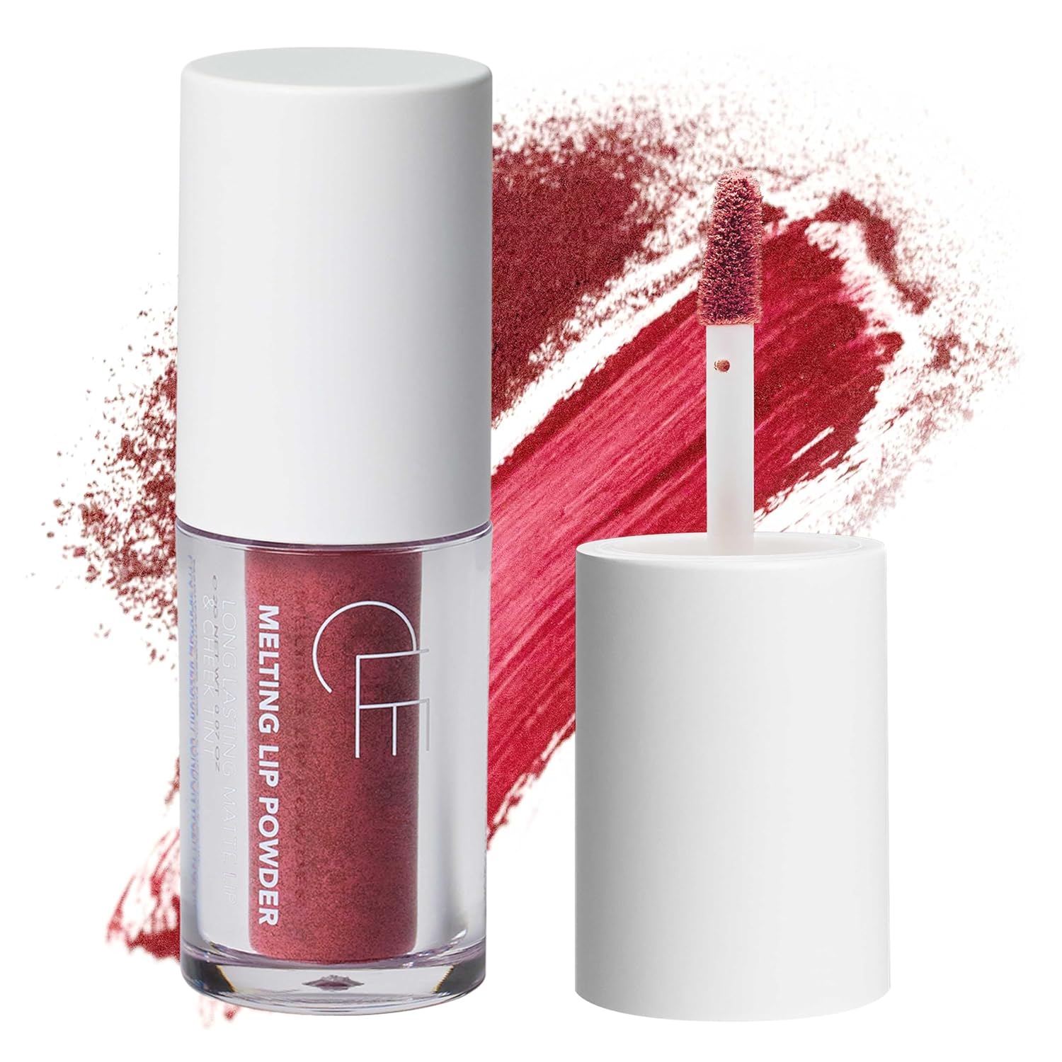 CLE Cosmetics Melting Lip Powder - Lip Tint Vegan, Cruelty Free, Paraben-Free with Long-Lasting, Weightless Lip Stain, Usable on Lips, Eyes and Cheeks, Matte Finish Desert Rose  0.07 oz
