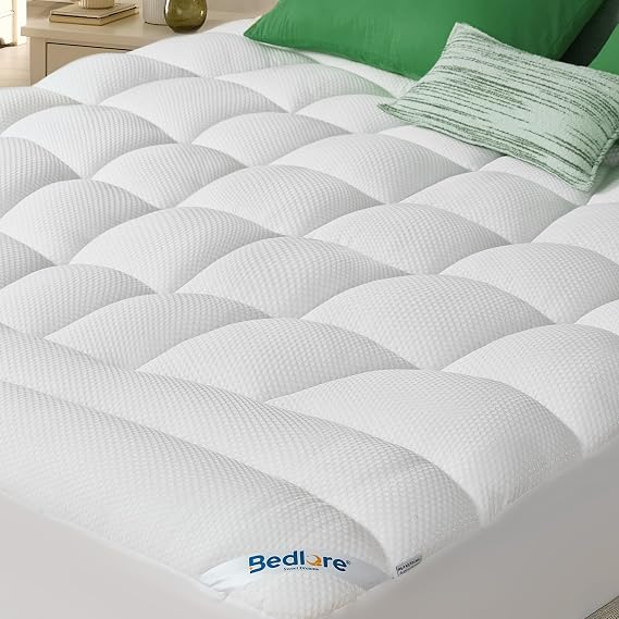BEDLORE Twin Mattress Topper, Soft TencelTM Blend Pillow Top Mattress Pad