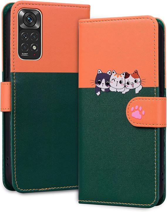 Redmi Note 11 Case Folio Redmi Note 11s Case Warm Cute Pet Pattern Red Me Note11 Case Smartphone Holder Wallet Red Me Note11s Notebook Case Redmi Note 11 4G Case Heat Dissipation Phone Case