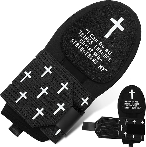 FYSUIMU Christian Sliding Mitt Left Right Hand Adjustable Protective Gear Bible Verse Cross Softball Baseball Guard Accessories
