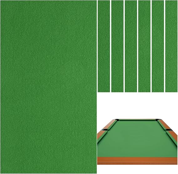 Professional Pool Table Felt, 8FT Billiard Pool Table Cloth, Polyester Felt Replacement Kit, Snooker Accessories with Cushion Cloth Strips for Club, Game Rooms, Home