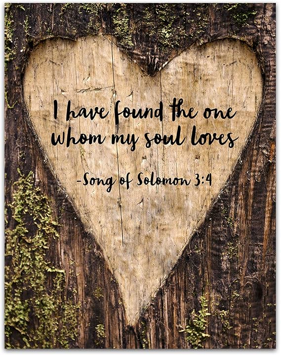 TJ Originals Song of Solomon 3 4 Gift, I Have Found the One - Spiritual Wall Art, Home Sign Decor, Faith Hope Love, Bible Quotes Decor, Unframed 11 x 14 Christian Artwork, Family Quotes