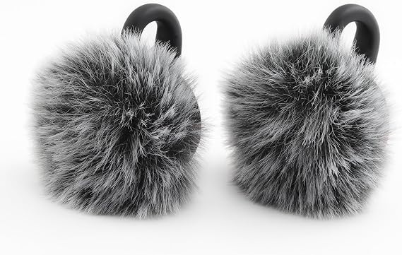 Windscreen for Hollyland M2S Wireless Microphone Deadcat Furry Cover, 2 Pack Grey Pop Filter Accessory