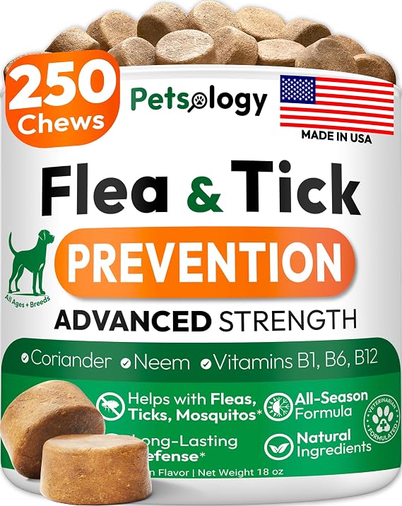 Flea and Tick Prevention for Dogs Pills - 250 Chews - Flea & Tick Control