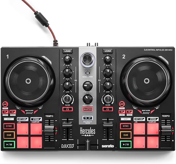 Hercules DJControl Inpulse 200 MK2 - Perfect DJ Controller for Learning Mixing: Software and Tutorials Included