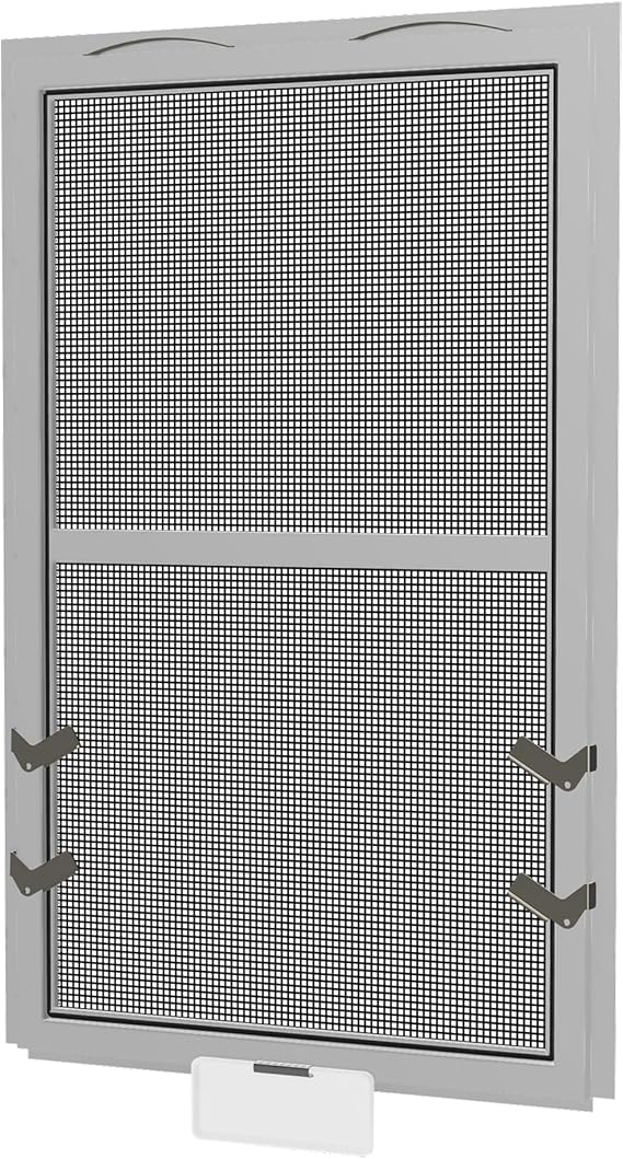 Custom Window Screen Replacement - Fully Assembled Double Hung Flanged Full Screen with Swivel Latches & Clips Secure the Screen in Your Window. DH5 Features a Pull Tab for Easy Installation & Removal