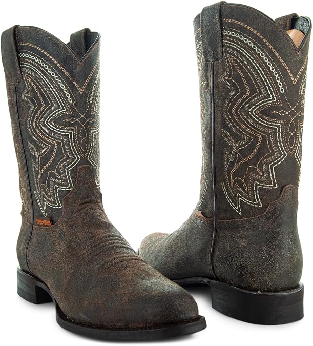 Soto Boots Mens Distressed Leather Cowboy Boots