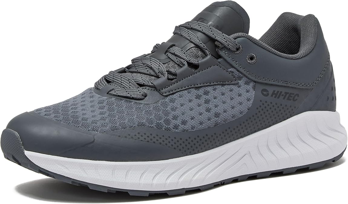 HI-TEC Avalon Trail Running Shoes for Men, Lightweight Breathable Mens Hiking Sneakers or Athletic Walking Shoes for Men, Black, Grey or Green, Size 7-14 Men Shoes