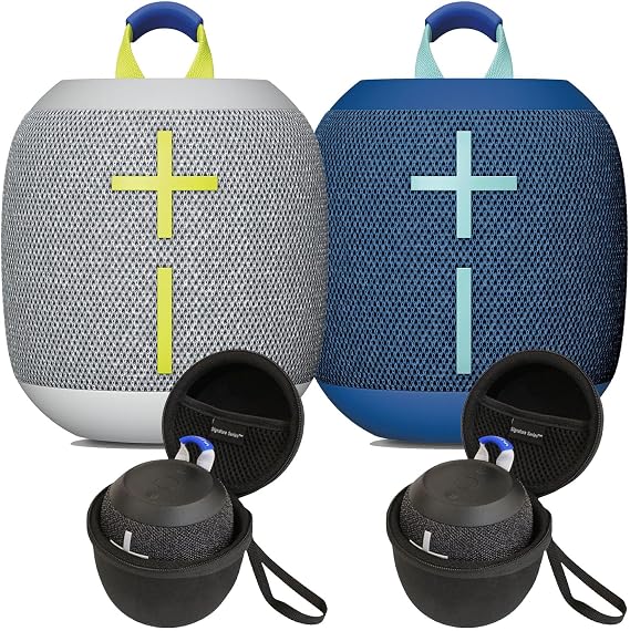 Ultimate Ears WONDERBOOM 4 Wireless Portable Waterproof Bluetooth Speaker, 2-Pack | Bigger, Bassy-er 360 Degree Sound, Outdoor Boost, Podcast Mode | with Signature Series Shockproof Case