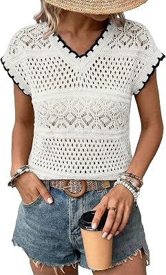 Acelitt Spring Summer Hollow Out Crochet Sweater Vest Sleeveless Cover Ups Beach Vacation Resort Cruise Outfits 2026