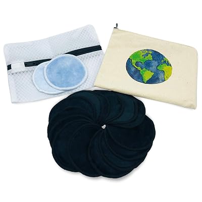 SAVE FACE & Earth Bamboo Soft Velour Cotton 14 Make Up Remover Pads 2 Toner Pads Reusable Eco Friendly Washable Laundry Bag Travel Bag