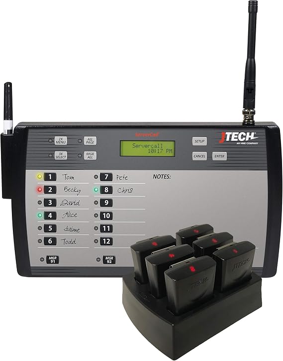 JTECH ServerCall Transmitter Paging System -6 Rugged Pagers