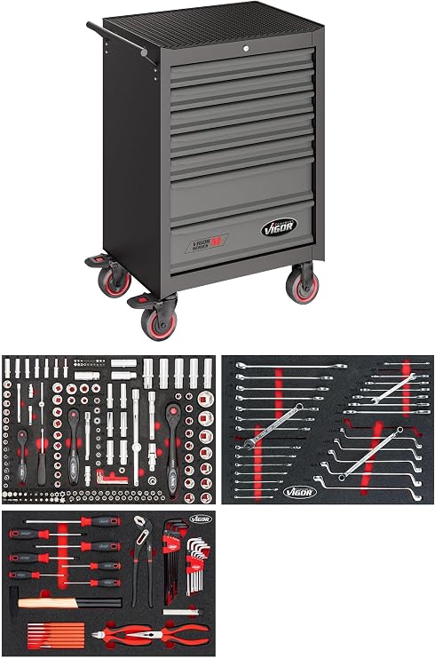 Vigor V2379N Workshop Trolley and Set Black Edition
