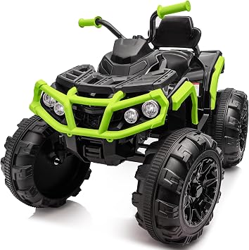 Hikiddo 24V Kids ATV 4 Wheeler, Electric ATV Four Wheeler for Big Kids w/Wireless, 2x200W Motors - Green