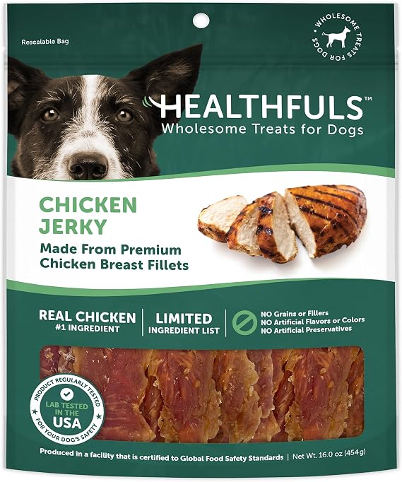 HEALTHFULS Ruffin' It Wholesome Chicken Jerky Treats for Dogs, 16oz