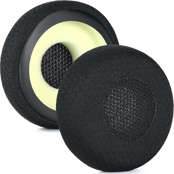 Evolve 65 Ear Pads Replacement Earpads Cover Cushions Compatible with Jabra Evolve 65UC / 65MS / 40UC / 40MS / 30US / 30II / 20SE / 20UC / 20MS Headset, All-Day Comfort Design (Black Mesh Fabric)