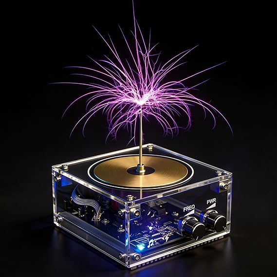 10 Cm Solid State Music Tesla Coil Artificial Lightning Desktop Toy For unisex-adult Electric Power Wireless Transmission Model Science Experiment Tool