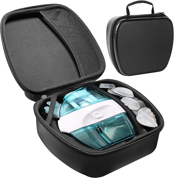 Calvana Travel Case Compatible with the Navage Nasal Irrigation System, Scratch-Resistant Organizer for Nose Cleaner & 12 SaltPods, Black, 9" x 7.75" x 4.25" (Nose Cleaner & SaltPods Not Included)