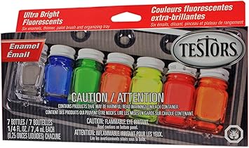 Testors Enamel Paint Set, 9132X, Fluorescent