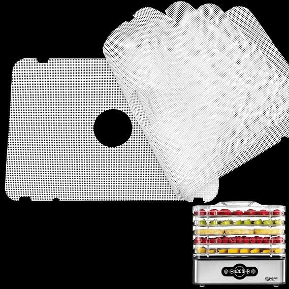 GUCUJI Silicone Dehydrator Sheets for Magic Mill Food Dehydrator, Non-Stick BPA Free, Pack of 5 (Premium Reusable Food Dehydrator Mesh Mats)