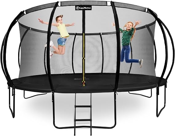 HyperMotion Kids Trampoline 16FT 487cm with Ladder and Inner Safety Net Outdoor Garden Trampoline Heavy Duty Frame 150kg Max Load for Children