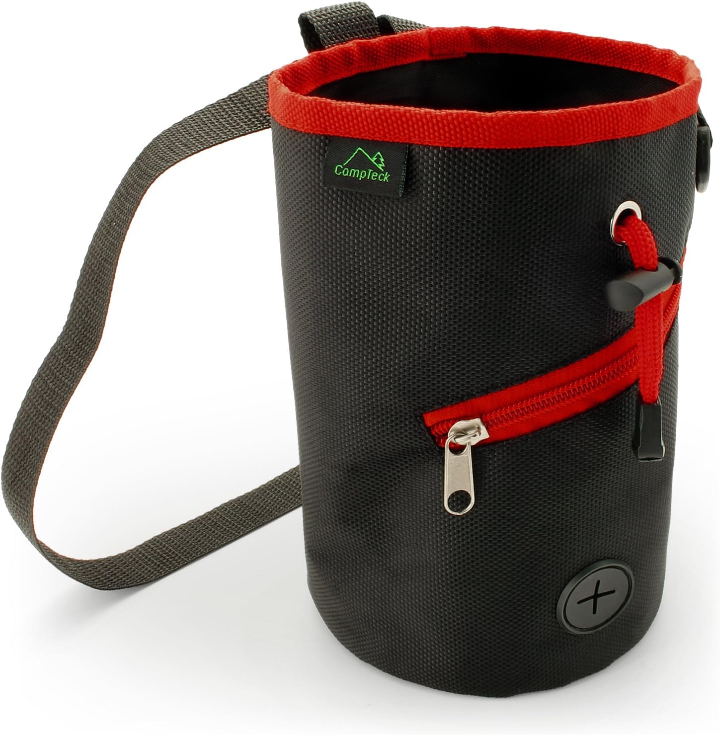 CampTeck Drawstring Chalk Bag for Rock Climbing, Bouldering, Gymnastics, Weightlifting & much more – Black