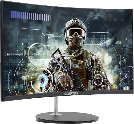 Sceptre Curved 24-inch Gaming Monitor 1080p 98% sRGB HDMI x2 VGA Build-in Speakers, Machine Black
