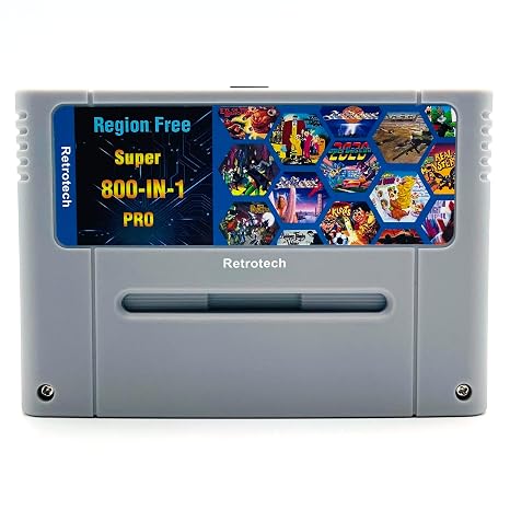 Retrotech Super 800 In 1 Cartridge For SNES 16Bit Game Console - Gray