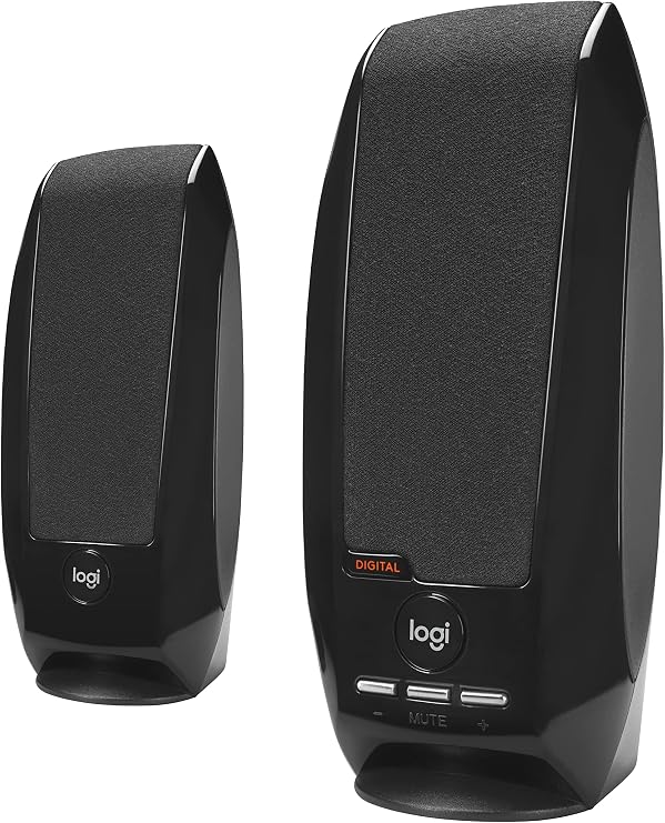Logitech S150 USB Speakers with Digital Sound | Built-in volume and mute controls, 1.2W RMS power, plastic body, ideal for PC