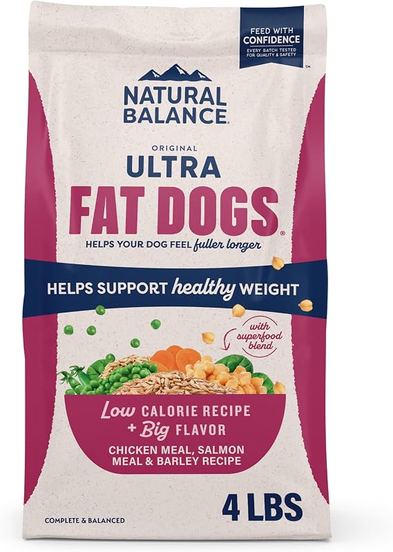 Natural Balance Fat Dogs, Chicken Meal, Salmon Meal & Barley, 4 lb