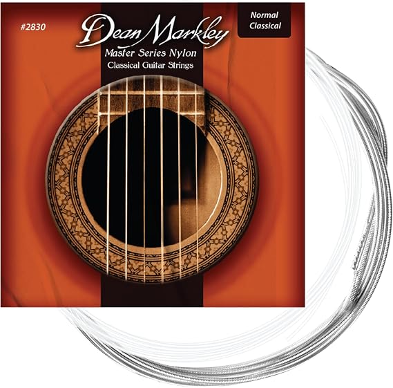 Dean Markley Classical Nylon Guitar Strings, Master Series 28-43 Normal Tension Nylon String Guitar with Rich Bass Tone & Smooth Feel, Polished with Finest Grade Nylon Strings, Made in USA