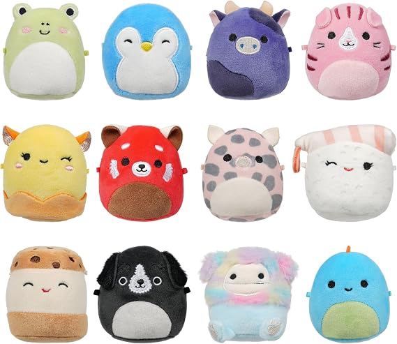Squishmallows Original Micromallows 12-Pack Aquitaine, Bijan, Cici, Darex, Geraldine, Ingred, Keina, Koako, Paulie, Puff, Wendy, Zozo