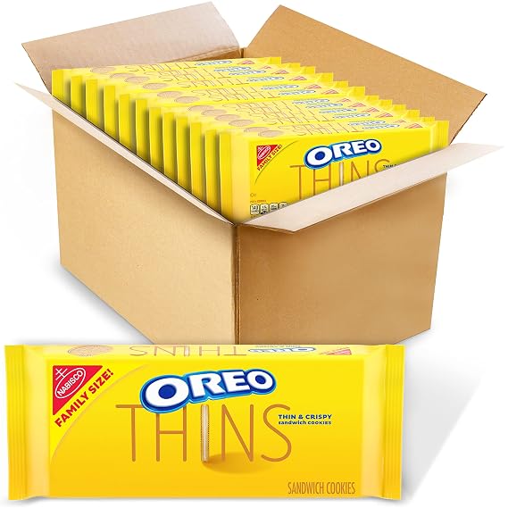 OREO Thins Golden Sandwich Cookies Family Size, 12-13.1 oz Packs