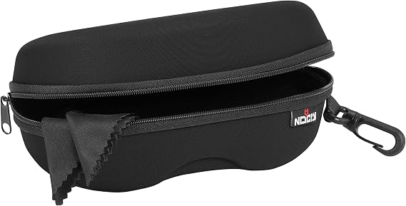 NoCry Glasses Case Hard Shell with Velvet Lining, Reinforced Zipper & Belt Clip Protective Sunglasses or Eyeglass Case for Sunglass or Safety Glasses, Perfect Storage for Travel For Men and Women