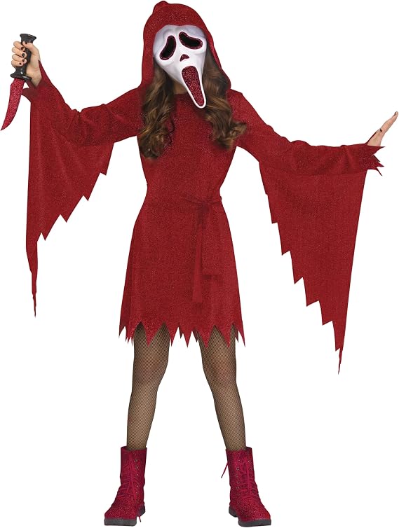 Fun World Girls Crimson Ghost Face Girls Costume