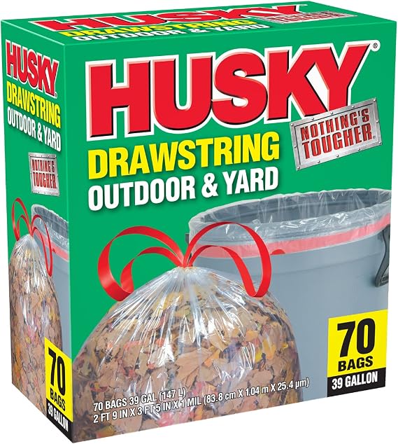 Poly-America HK39DS070C-M yd Bag, Clear, 39 gal, 3' 4 in L x 2' 9 in W x 1 Mil T