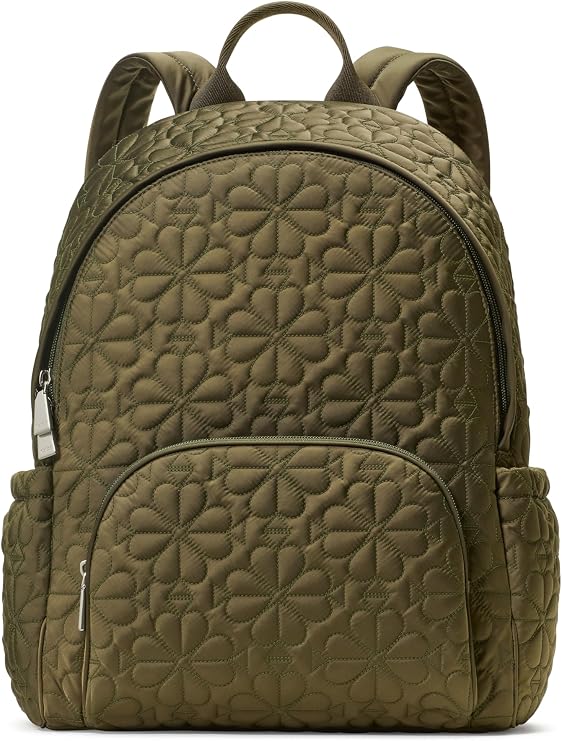 kate spade new york Womens Tilly Quilted Fabric Large Backpack, Oolong Green, One Size