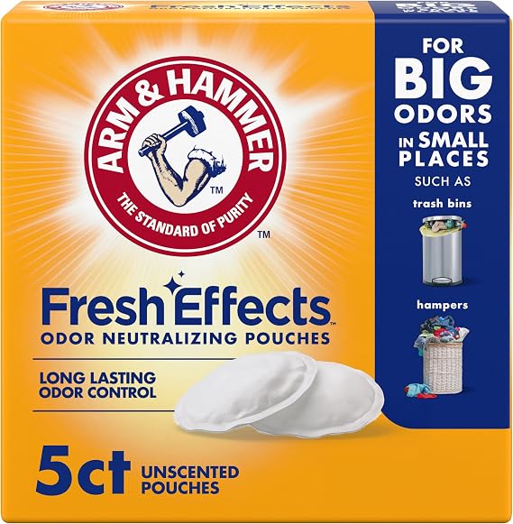 ARM & HAMMER Fresh Effects Odor Neutralizing Baking Soda Pouches, 5 Count, White