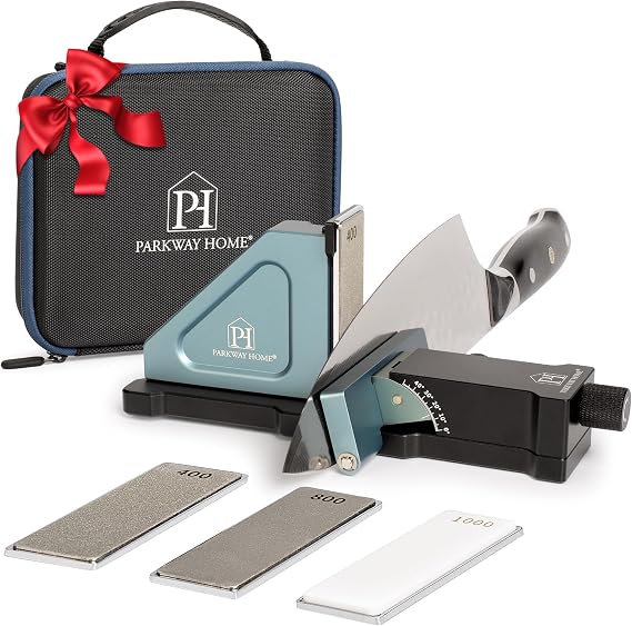 Parkway Home Knife Sharpener Professional - 2 in 1 Construction - Kitchen Knife Sharpener with Adjustable 10° and 40° Angles