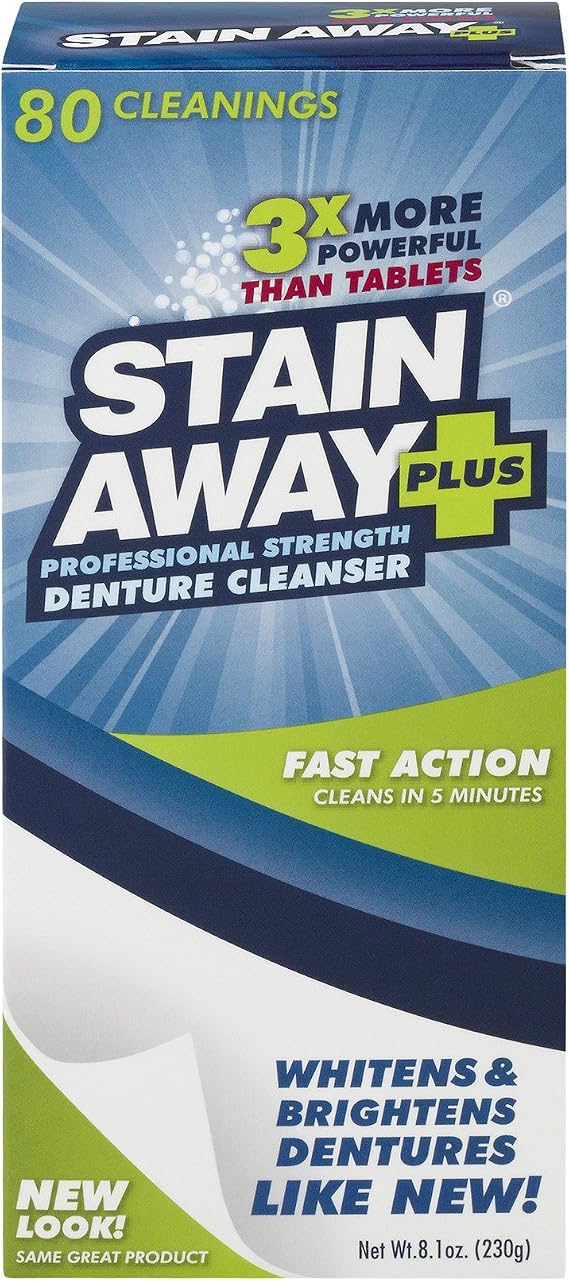 Stain-away Plus Denture Cleanser 8.4 Oz