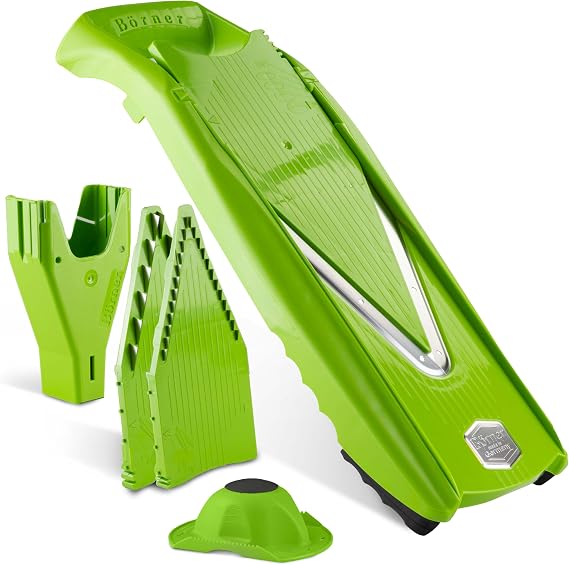 Mandoline Food Slicer Borner V5 (Starter Set) by Reston Lloyd V-Slicer with Food Holder Made in Germany Fruit & Vegetable Chopper Multiple Settings Color: Lime