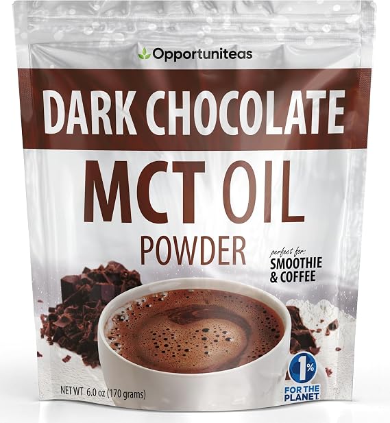 Opportuniteas MCT Oil Powder, Keto Coffee Creamer, Dark Chocolate, 6 oz