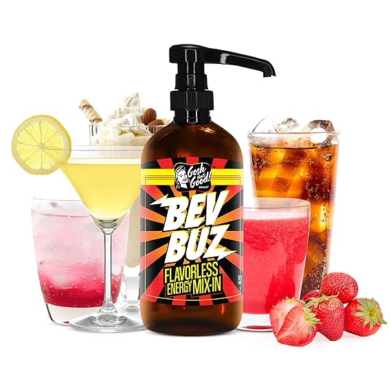 BEV BUZTM Energy Drink Mix-In | Flavorless Caffeine Additive - 64 Servings | Flavorless Liquid Caffeine With 80 Mg Per Serving | Mixes Into Coffee, Tea, Smoothies, Soda Or Juice For An Easy Energy Boost