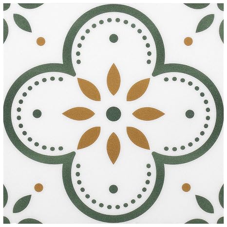 Peel & Stick Floor Tiles Self Adhesive Vinyl Flooring for Kitchen Bathroom Laundry Room Pet House Fireplace 20 Sheets 8"x8" Removable Floor Stickers Home Decor DIY (Green)