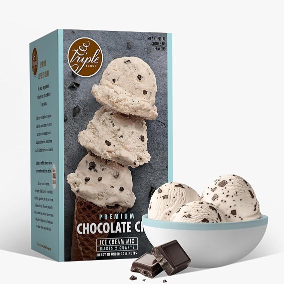 Triple Scoop Vanilla Choc Chip Ice Cream Mix, Gourmet, Ready In 5 Min, 1 Pack