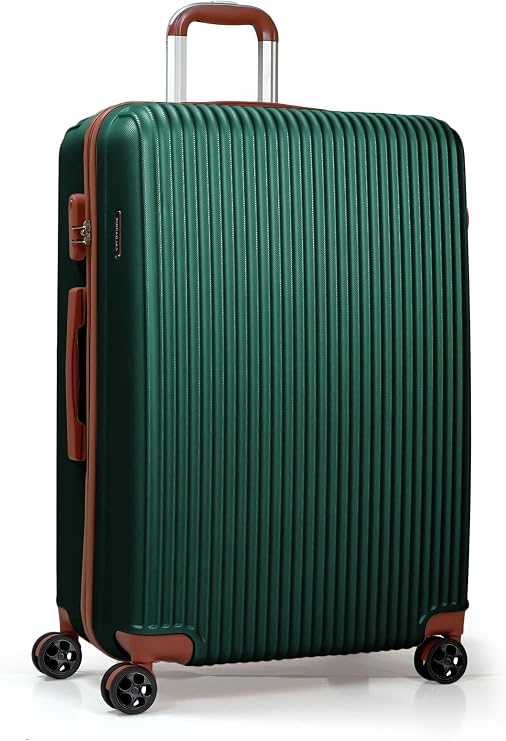 CALDARIUS Hardshell Luggage | Durable Suitcases | Lightweight & Secure with Combination Lock | Smooth 4 Dual Spinner Wheels | Ideal Travel Bag & Luggage Sets (Green, Large 28")