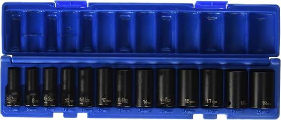Grey Pneumatic (1203MSD) 3/8" Drive 13-Piece 12-Point Semi-Deep Metric Socket Set