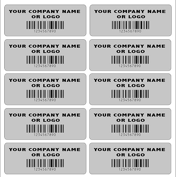 500 Silver Matte Asset Identification ID Labels 1.5" x 0.6" (38mm x 15mm), Custom Print.